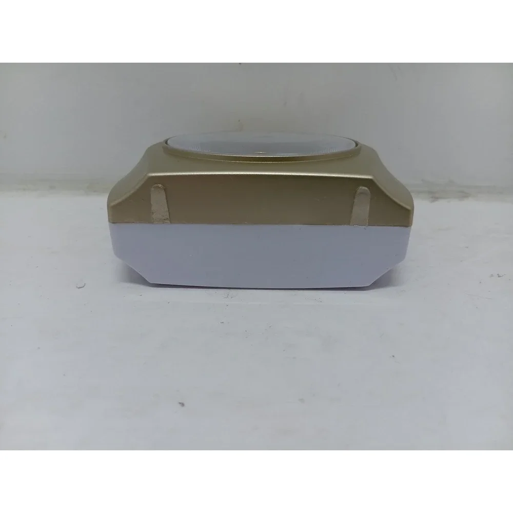 Gold & White Plastic Bedside Alarm Clock